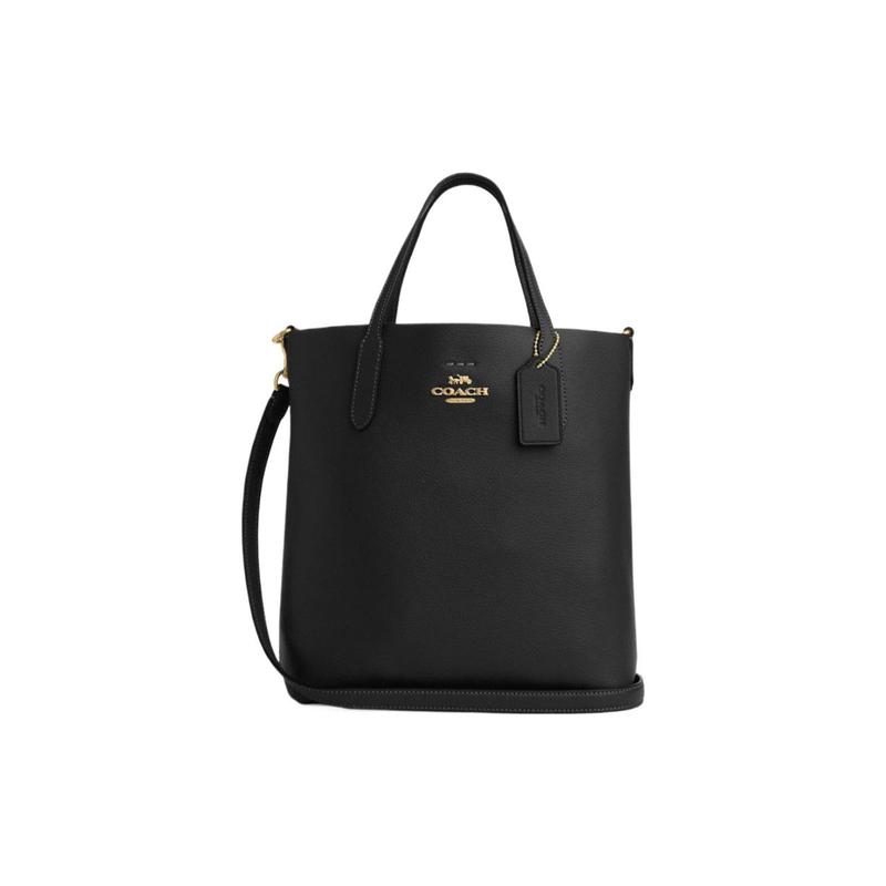 COACH Thea gold logo cow leather Tote bag Tote bag shopping bag shoulder crossbody handbag medium size women's black