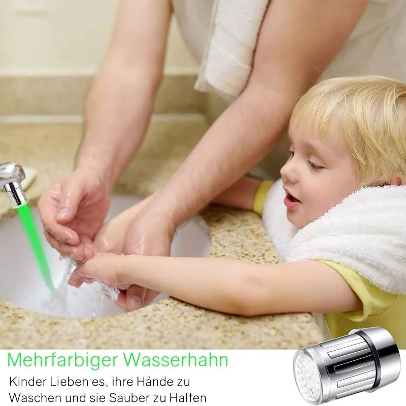 3 Color Light Change LED Faucet Aerator Water Saving Tap Nozzle for Kitchen Bathroom Sink Stream Glow Spray Head Attachment