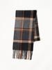 Beams Heart Men's Wool Herringbone Check Scarf in Charcoal Grey, One Size
