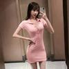 Pure desire stepmother low neck chest dress women's summer new sexy POLO collar slim fit high waist hip skirt