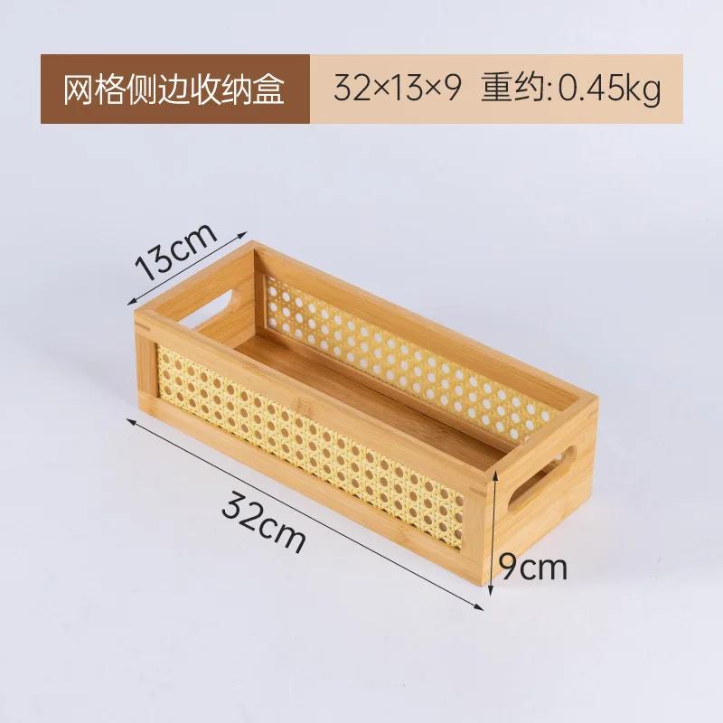 

Japanese Style Wooden Storage Box Bedroom Make Up Organizer Living Room Desktop Grid Tray Organizer Box Storage Containers