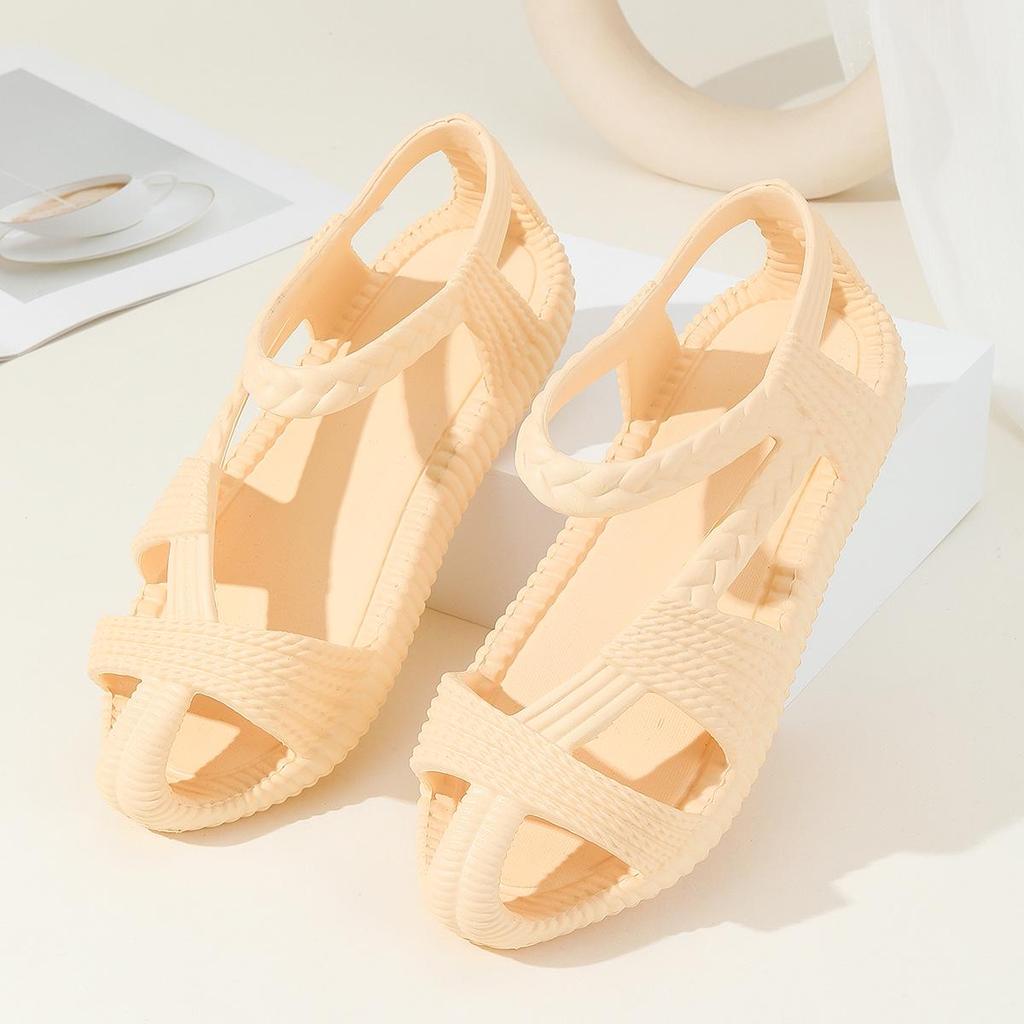 Damen Sommer Outdoor EVA Strandsandalen - Rutschfeste Net Red Baotou Halbpaket-Slipper.