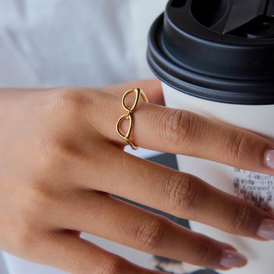 Holiday Style 18K Gold, Sunglasses Adjustable Opening Ring Jewelry