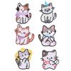6 Pcs Cartoon Cats Embroidered Patches Iron On Patches Animal Repair Patches Sewing On Applique Patches for Clothes Bag