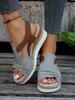 Fish Mouth Flat Bottom Wedge Heel Sandals Women's Summer New Casual Buckle Belt Outer Wear Women's Sandals
