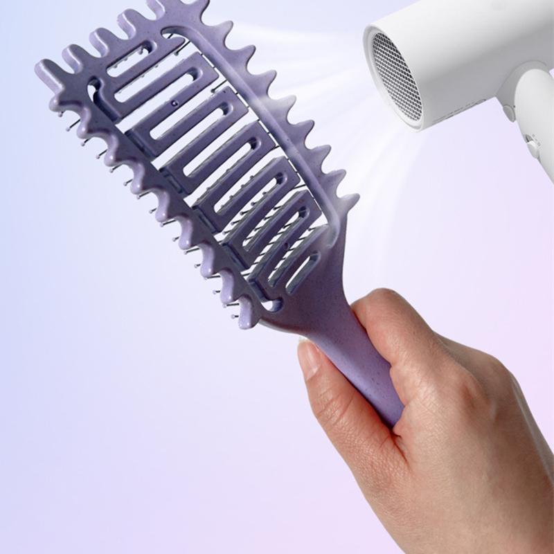 Spazzola per definire i ricci Spazzola per districare i capelli con setole di cinghiale cave Pettine per capelli aggrovigliati Strumenti per modellare i ricci e definire i capelli