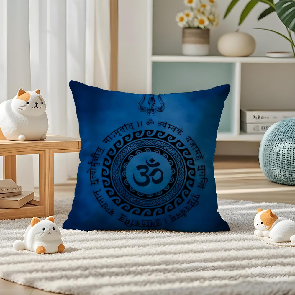 The SShiva TTrident Pillow Case Silky Elegant Comfort Sofa Bed Invisible Zipper
