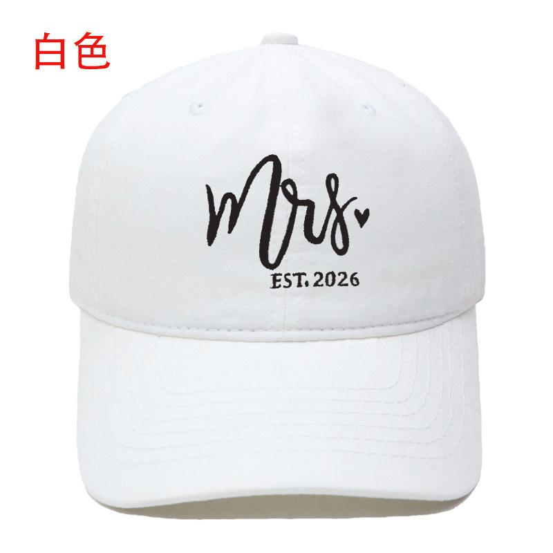 Popular Mr. Mrs. Embroidered Baseball Cap Washed Retro Male and Female Couples Casual Outdoor Sun Hat