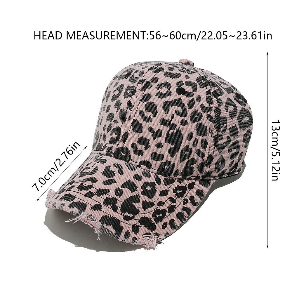 Damkeps med leopardmönster - Europeisk & Amerikansk Street Fashion Hip-Hop Anknäbb