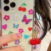 Phone Strap Beaded Y2K Mobile Phone Charms Short Anti Lost Summer Cherry Pendant Ins Key Ring Cherry Phone Lanyard Jewelry Gift