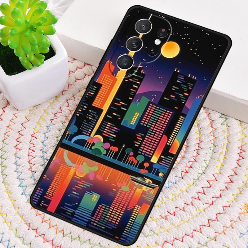 City Pop Art At Night Phone Case for Samsung Galaxy note 10 pro S26 Ultra S23 S24 FE S25 S21 S22 PLUS shockproof Cove