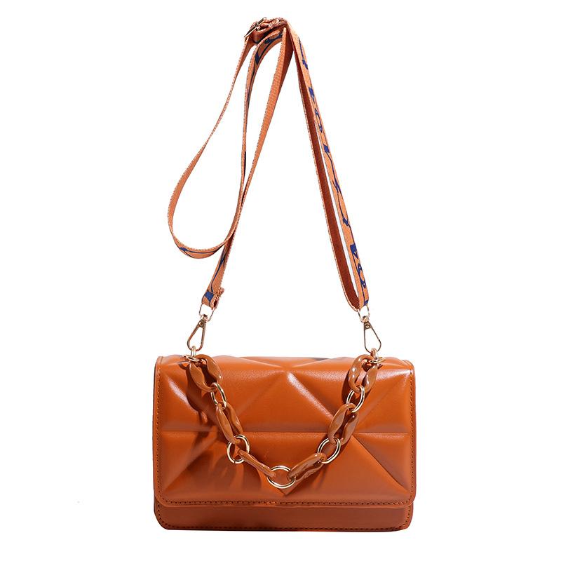 

Новая наплечная сумка модная и популярная акриловая цепочка сумочка широкий плечевой ремень повседневная универсальная сумка-мессенджер коричневый