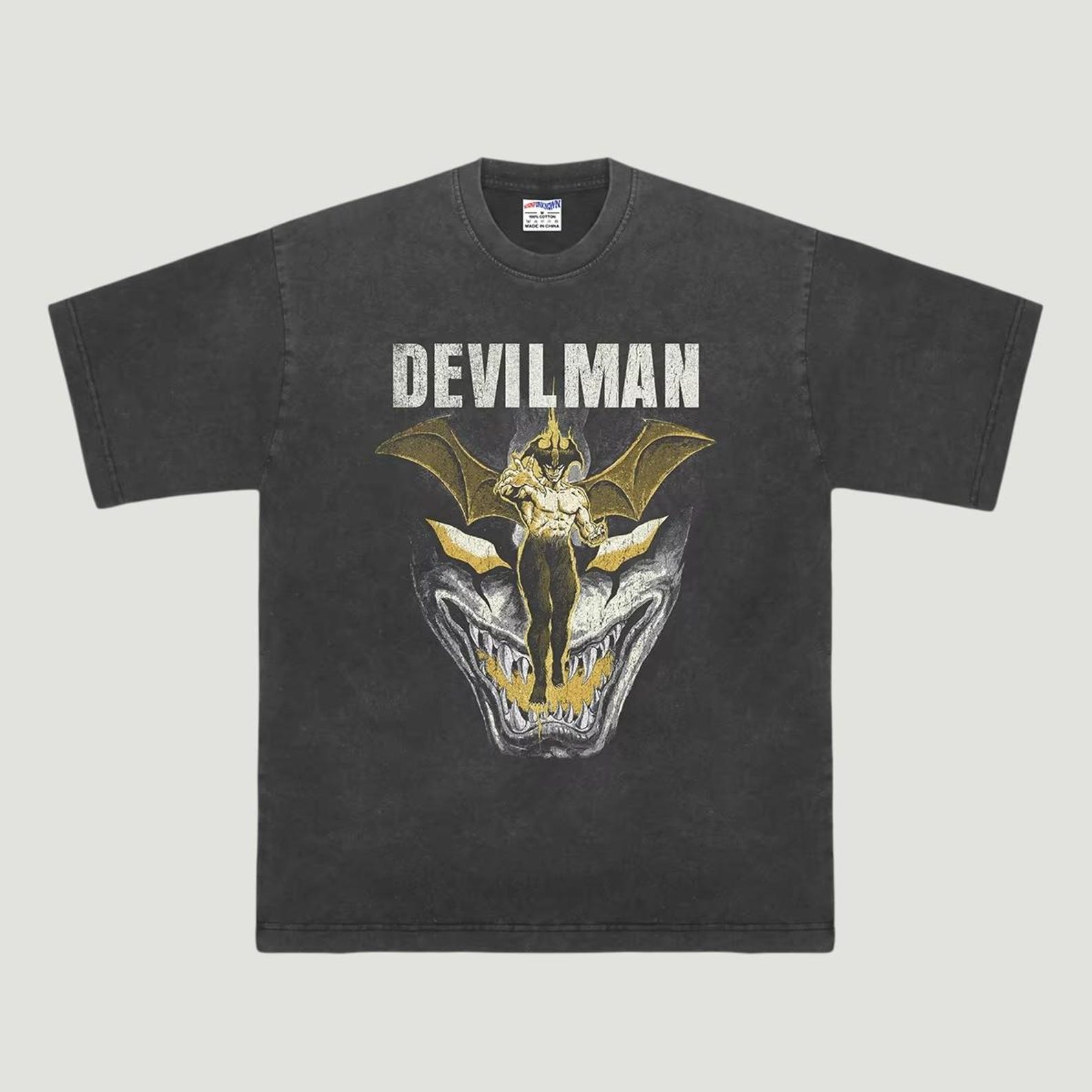 Devilman T-Shirt, Classic Japanese Anime Manga Tee, Retro 70s Horror Anime Graphic Shirt, Vintage Devilman Crybaby Style Unisex Tee XL