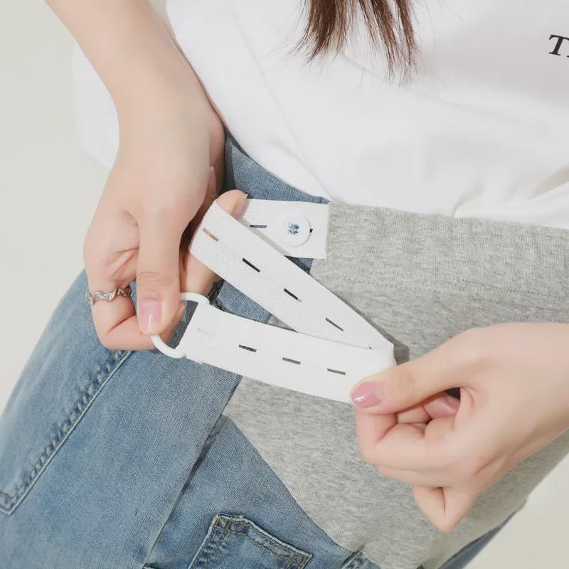 High Elastic Tencel Maternity Wide-Leg Jeans - Casual Summer Wear