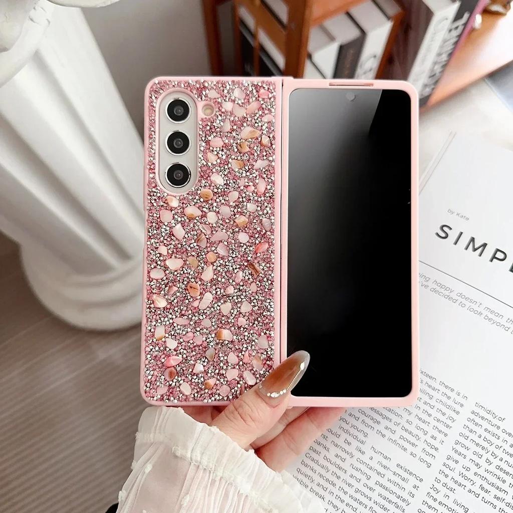 Squisita Custodia per Telefono Antiurto Glitterata con Diamanti Ribaltabile per Samsung Galaxy Z Fold 7 6 5 4 3 Materiale TPU Protettore Copertura Mobile
