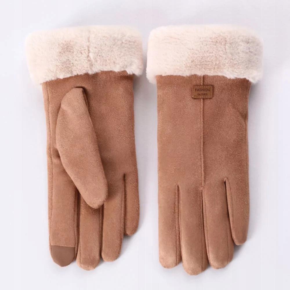 Dotyk Women's Leather Gloves 21Cm Beige R03