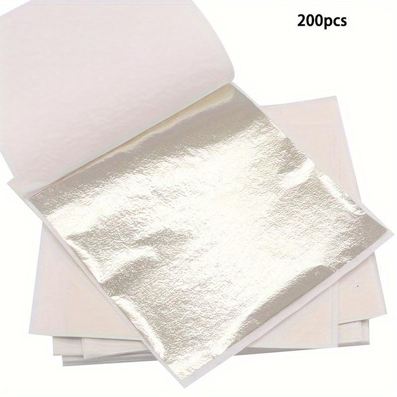 

200 шт. Листы из сплавной фольги – Античное серебро, Идеально для нейл-арта, живописи и поделок для декора стен 200pcs