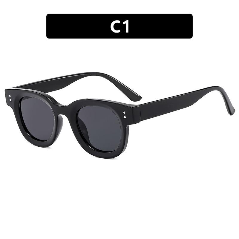 

New Retro Round Sunglasses Women Yellow Fashion Rivets Decoration Shades UV400 Men Driving Fishing Sun Glasses