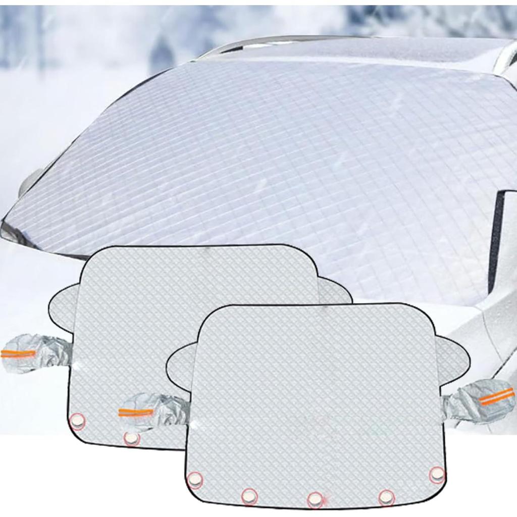 Magnetische Auto-Schneeabdeckung, Windschutzscheiben-Eisschutzabdeckung, Frostschutzabdeckung Windschutzscheibe mit Seitenspiegelabdeckung für Auto SUV LKW (1PCS)