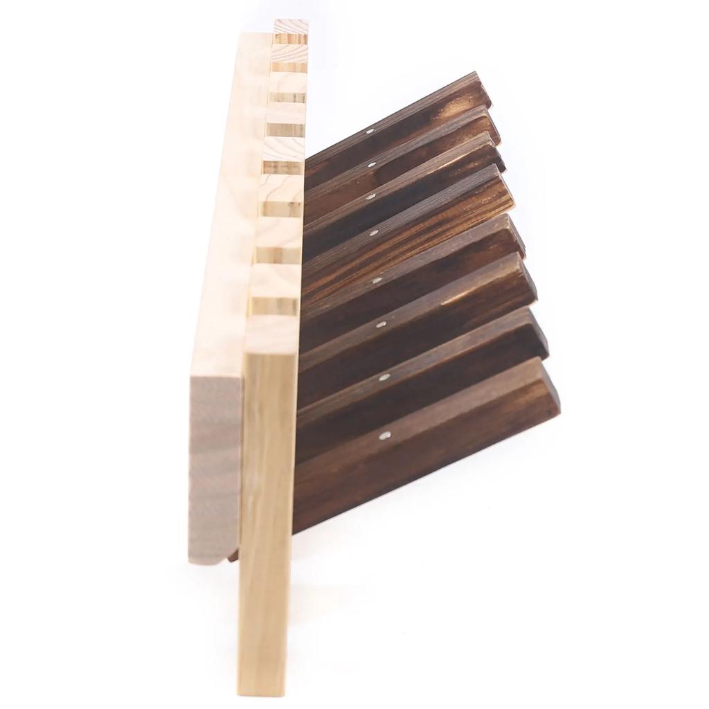 Wooden Coat Rack with Flip Hooks Wall-Mounted Clothes Hanger
