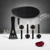 Violin Accessory Kit Ebony Pegs and Chinrest Carved for Violinists, Luthiers, Instrument