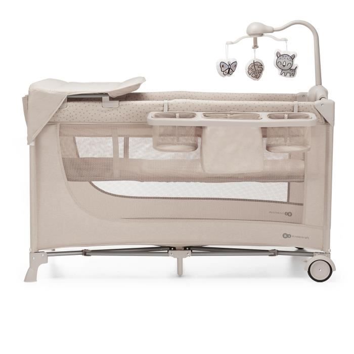 Kinderkraft Sammenleggbar reiseseng 3 i 1 JOY 2 med tilbehør Beige