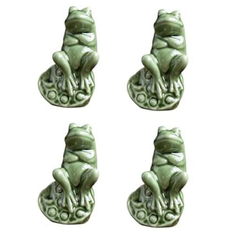 

AEE4-4Pcs Frog Ornaments, Small Frog Decorative Tea Table Desktop Tea Favor Tea Player Decorations Furnishings