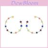 Colorful Star Hoop Earrings For Women Geometric Alloy Fashion Jewelry