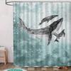 1 Pcl Exquisite Whale Background Pattern Shower Curtain, High-End Elegant Bathroom Decorative Curtain, Multi-Function