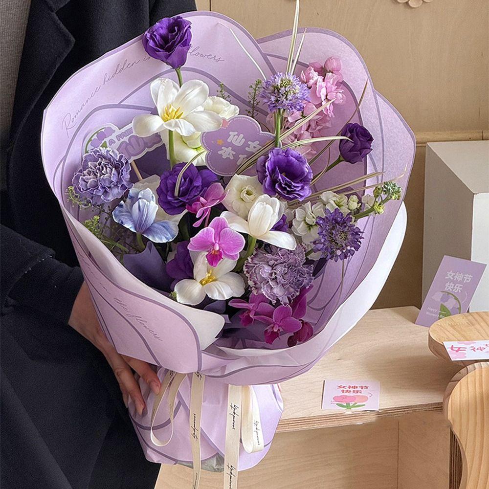 10pcs Romantic Bouquet Wrapping Paper Colorful Gift Packaging Paper  Teacher's Day