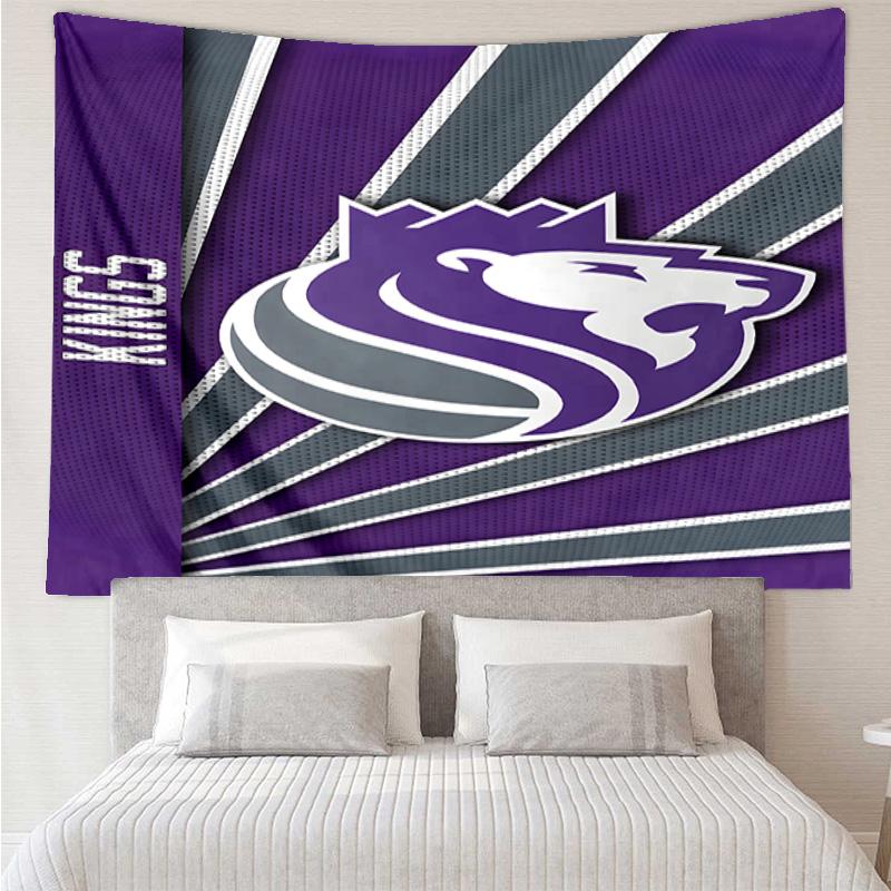Kings Basketball Team Logo Schnelltrocknendes Wandteppich zum Aufhängen für Schlafzimmer, Wohnzimmer, Spielzimmer, Dekorations-Kunstzimmer Wandteppich Feiertags- und Geburtstagsgeschenke