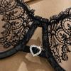 Hot-Selling Translucent Bow Ribbon Lingerie Set - Temptation Flirting Bra 201