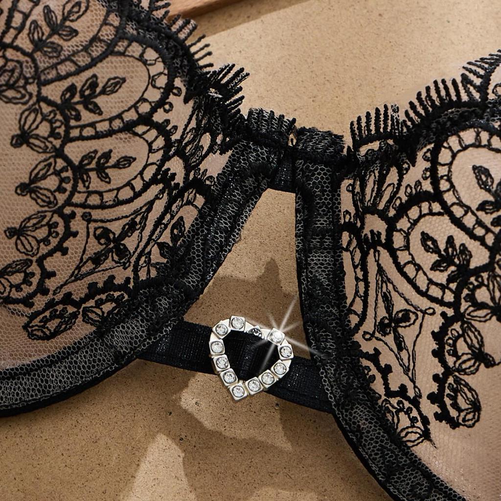 Hot-Selling Translucent Bow Ribbon Lingerie Set - Temptation Flirting Bra 201