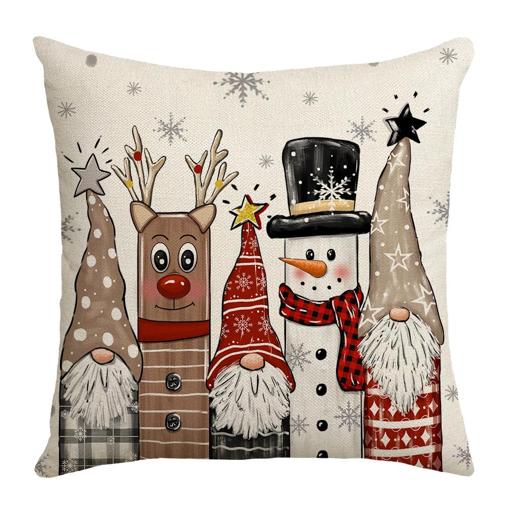 

Red Element Christmas Atmosphere Illustration Linen Material Christmas Tree Pillowcase Decoration Sofa Cushion 45 * 45Cm (without core)