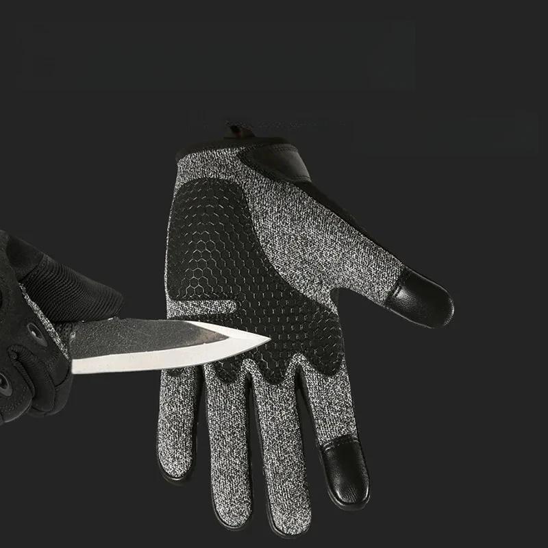 Sommer Stufe 5 Schnittfeste Lammlederhandschuhe Knöchel Stichfeste Carbon-Schale Militärisches Training Fans Zubehör Herren Damen