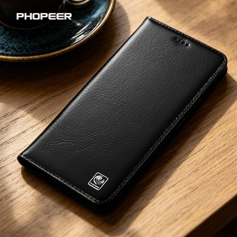 Luxury Genuine Leather Case for Xiaomi Poco F8 F7 F6 F5 F4 F3 F2 F1 5G Ultra GT Pro Water Ripple Texture Flip Phone Case