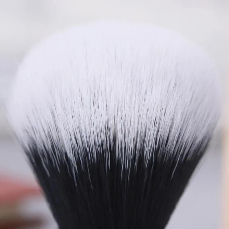 Yaqi Black Color Heavy Metal Handle Synthetic Hair Tuxedo Knot Shave Brush for Mens Shaving Mature Minimalism Shaving Brush