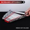 2Pcs 12 Slot Magnetic Wrench Organizers Rack Set Plastic Tool Holders Tray for Tool Box Drawer Chest and Wall Mounted