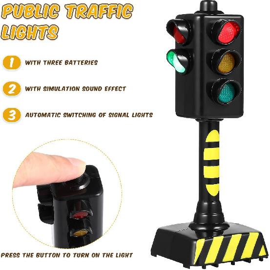 STOBOK Traffic Light Toy,Mini Traffic Signal Light Model Toy Child Educational Toy,Pack of 2
