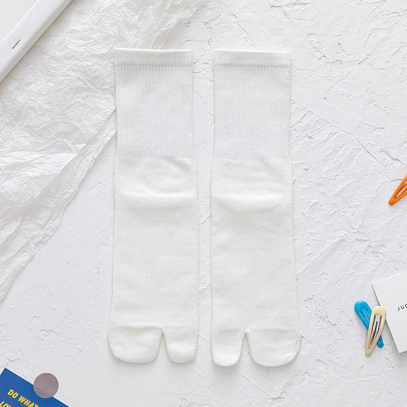 New High Quality Combed Cotton Split Toe Socks Unisex Simple Comfortable Two-Toed Socks Japanese Harajuku Men Women's Tabi Socks