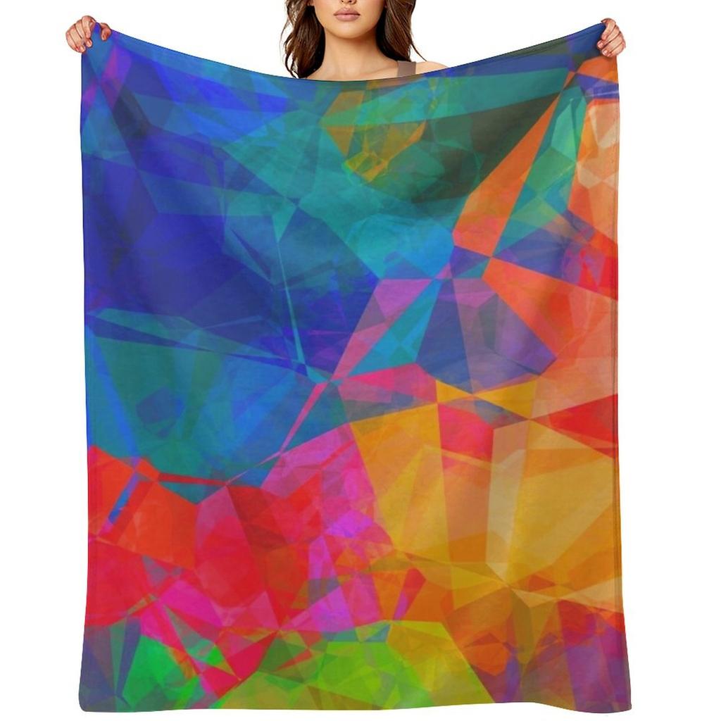 Vibrant Abstract Color Burst Throw Blanket For Decorative Sofa Flannels Giant Sofa Designers Blankets