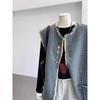 Retro Raw Edge Denim Vest Jacket New Trendy Style Loose Sleeveless Waistcoat Vest