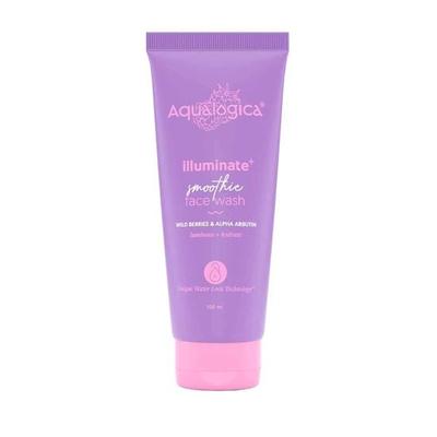 Aqualogica illuminate+ Smoothie čisticí gel na obličej s lesními plody a alfa arbutinem pro jemnou exfoliaci a hydrataci pleti | Pro zářivou a smíšenou pleť