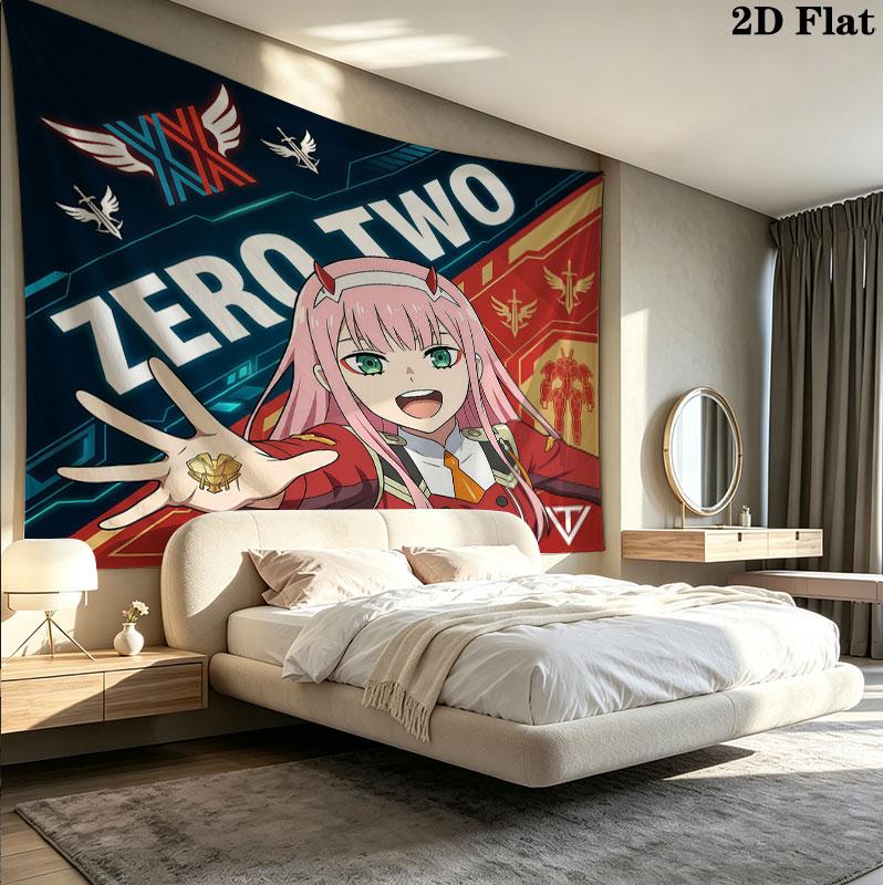 Franxx Wall Tapestry Aesthetic Wall Hanging Printed Fabric Blanket Decorative Tapestries For Bedroom Living Room Home Decor