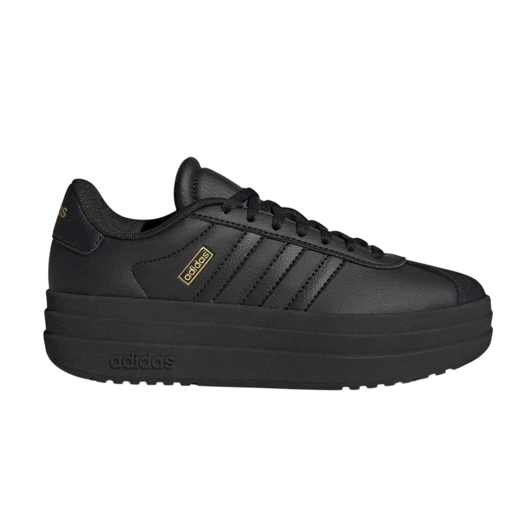 adidas Girls Court Bold 3 Stripes Leather Platform Trainers