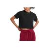 Under Armour Casual Sports Series Simple Round Neck Loose Short Sleeve T-Shirt Women Tops Black 6006019-001