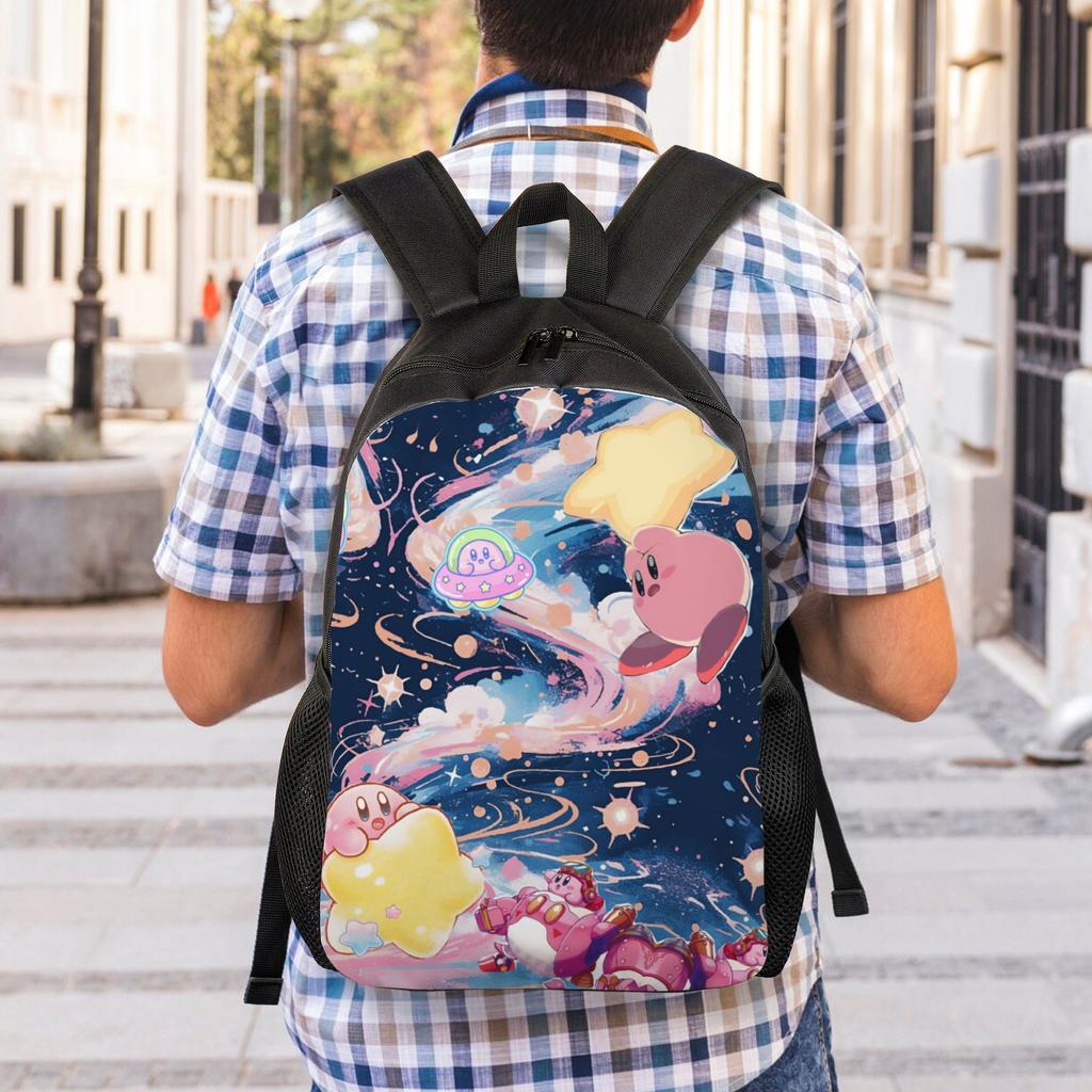 K-Kirbys Laptop-Rucksack Damen Herren Mode Buchtasche für College Schule Studenten Cartoon Tasche
