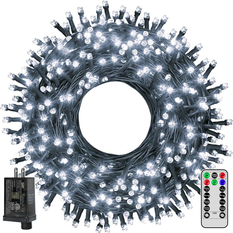 100M 1000 LED Weihnachtsgirlande Lichterkette mit Fernbedienung Grüner Draht LED Lichterkette Wasserdicht für Outdoor Urlaub Party Dekor