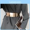 Stylish Metal Elastic Wide Waist Belt For Women With Shiny Surface Fashion Accessory