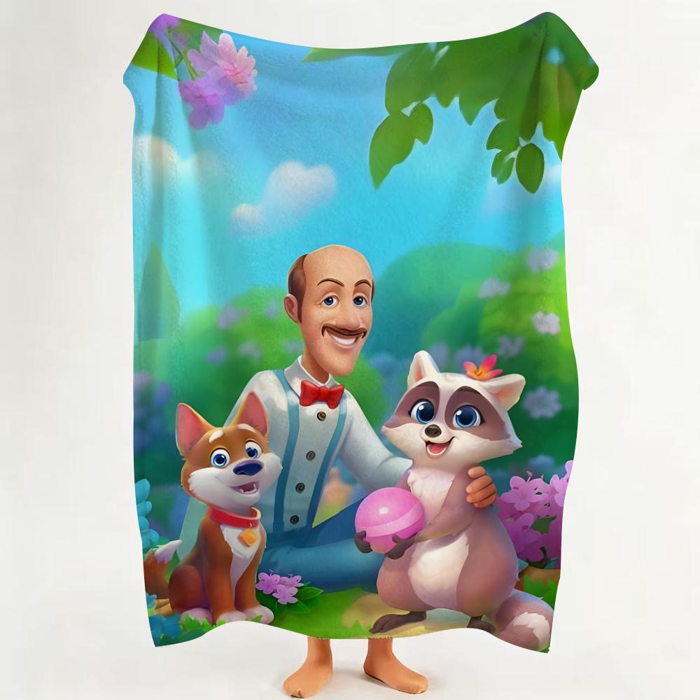 

Game G Gardenscapes Flannel Blanket Suitable for Sofa Living Room Bedroom 75cmx90cm
